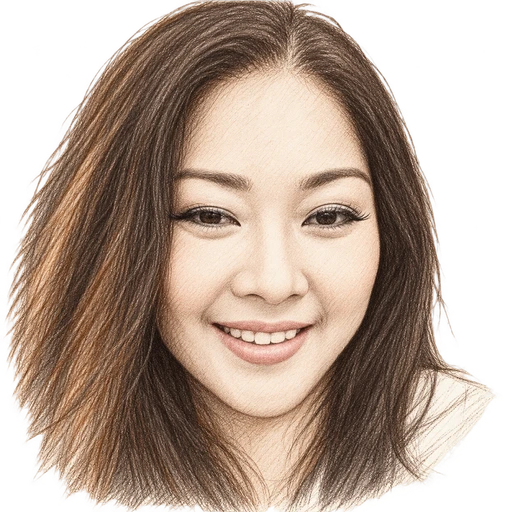 A pencil sketch of Cecilia T, based on her photograph.